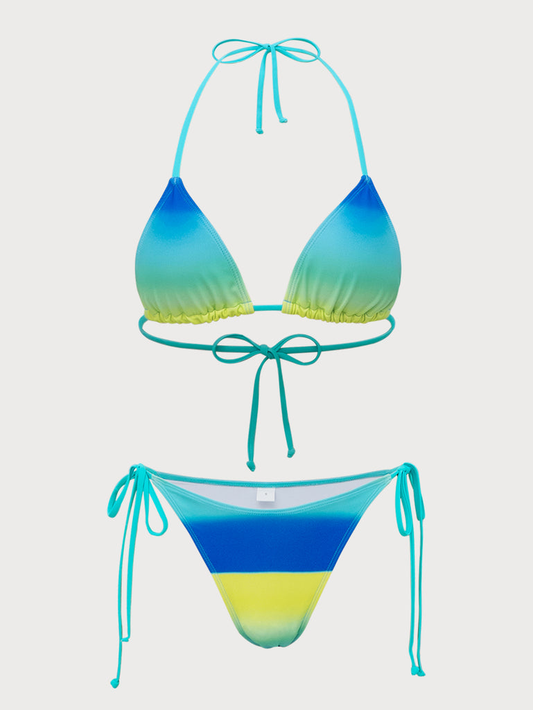 Blue Tie Dye Bikini Set