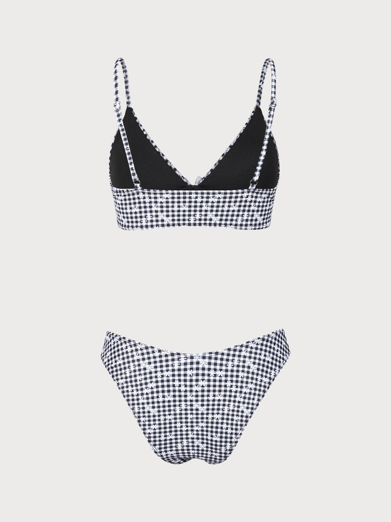 Black Plaid Bikini Set