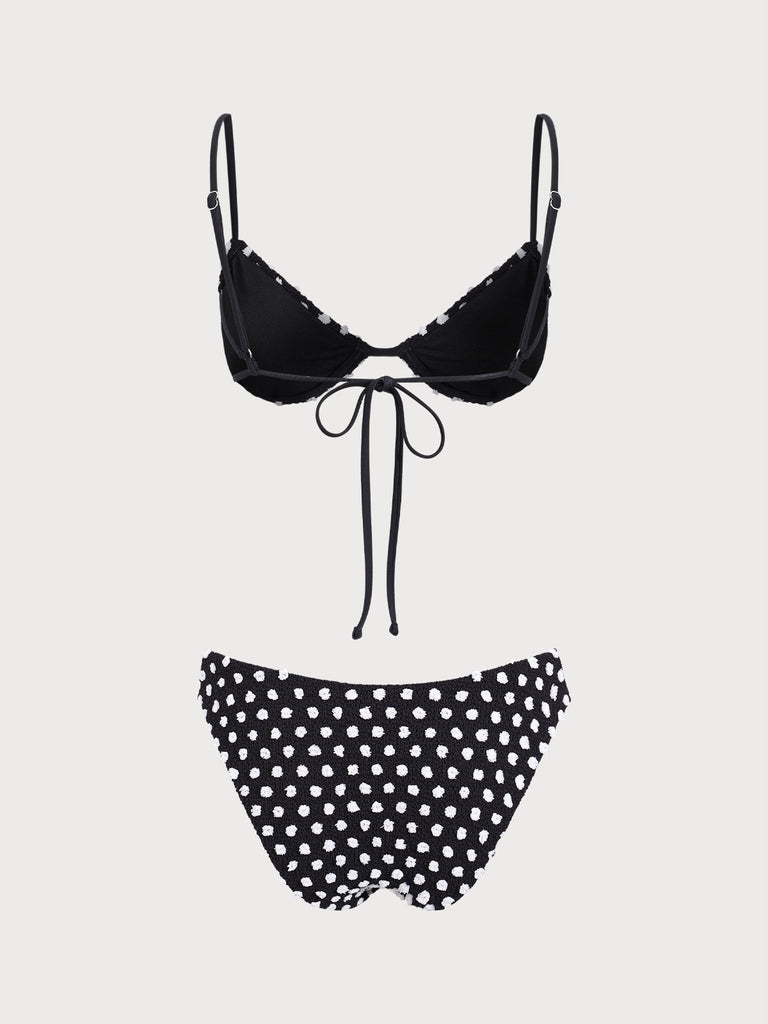 Black Polka Dot Bikini Set