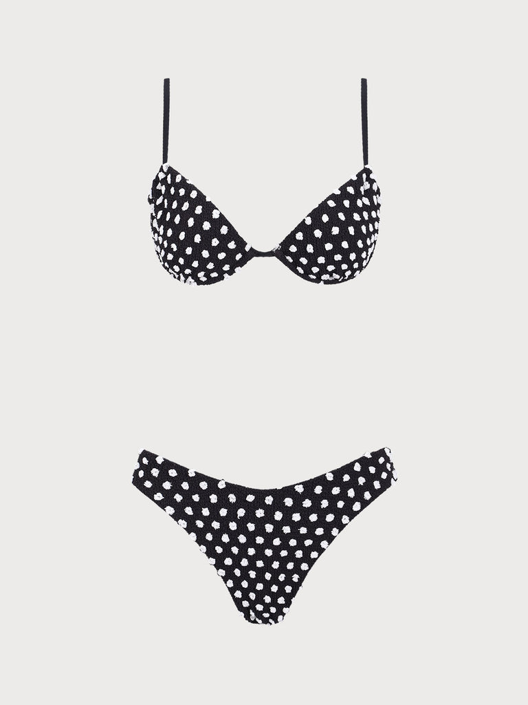 Black Polka Dot Bikini Set