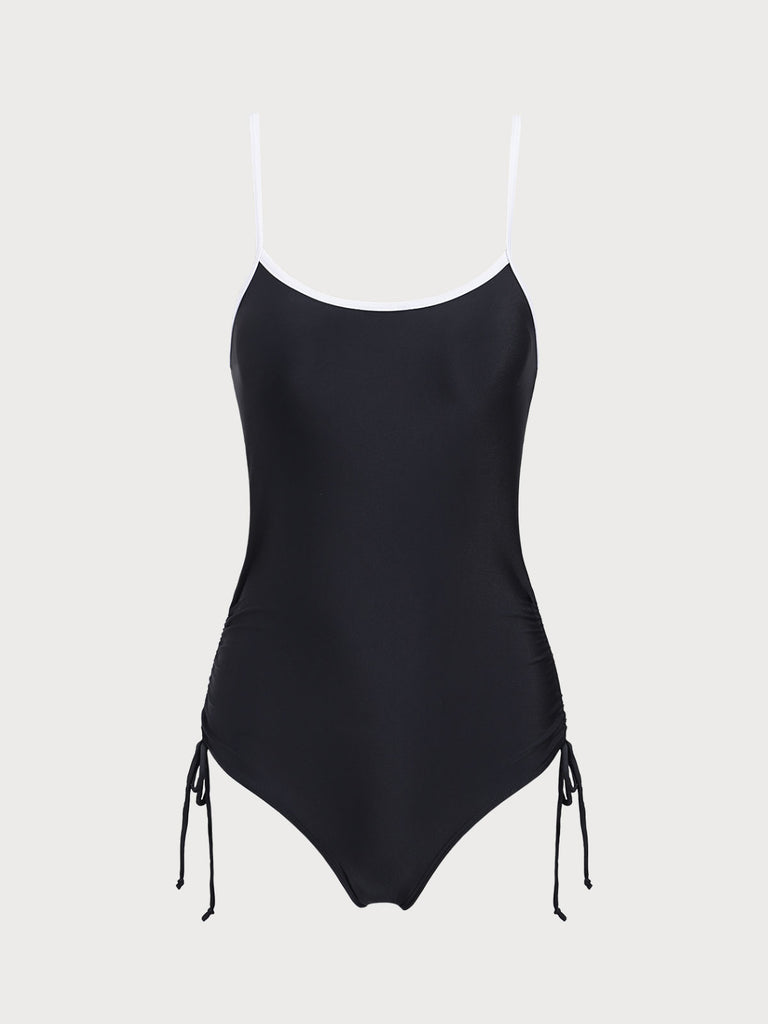 Black Contrast One-Piece Swimsuit