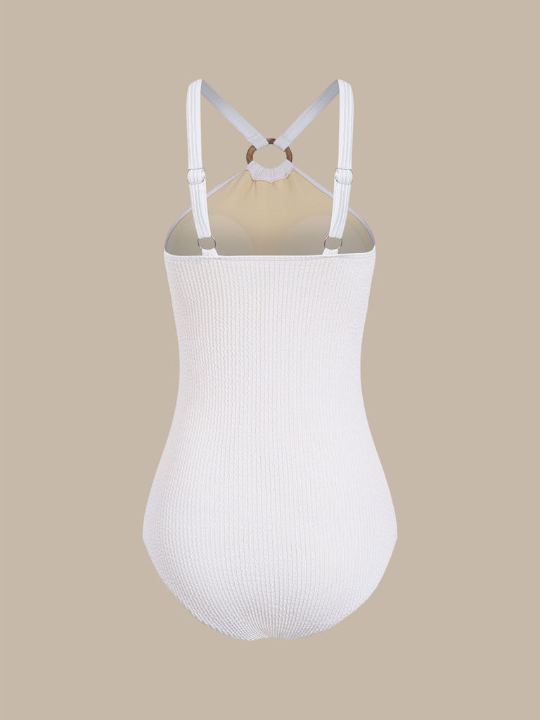 White O-Ring One-Piece Swimsuit