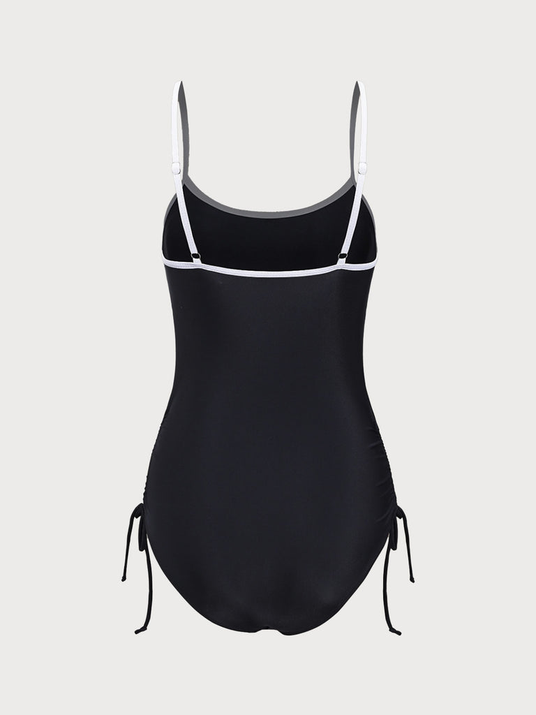 Black Contrast One-Piece Swimsuit