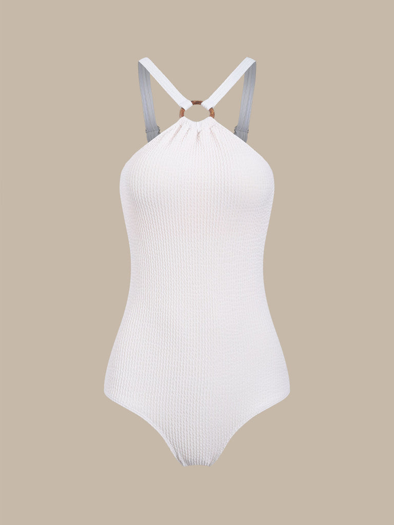 White O-Ring One-Piece Swimsuit