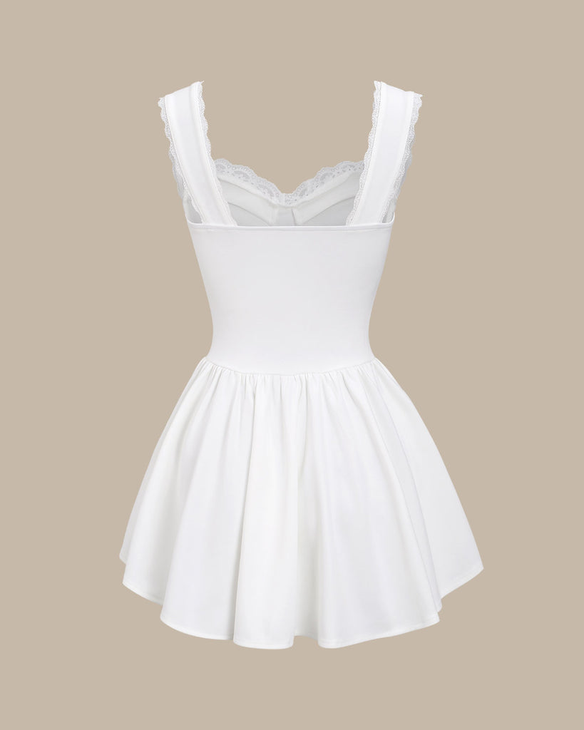 White Sweetheart Neck Corset Slip Mini Dress