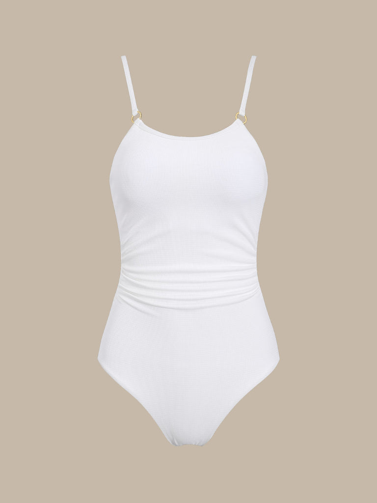 White Bowknot One-Piece Swimsuit