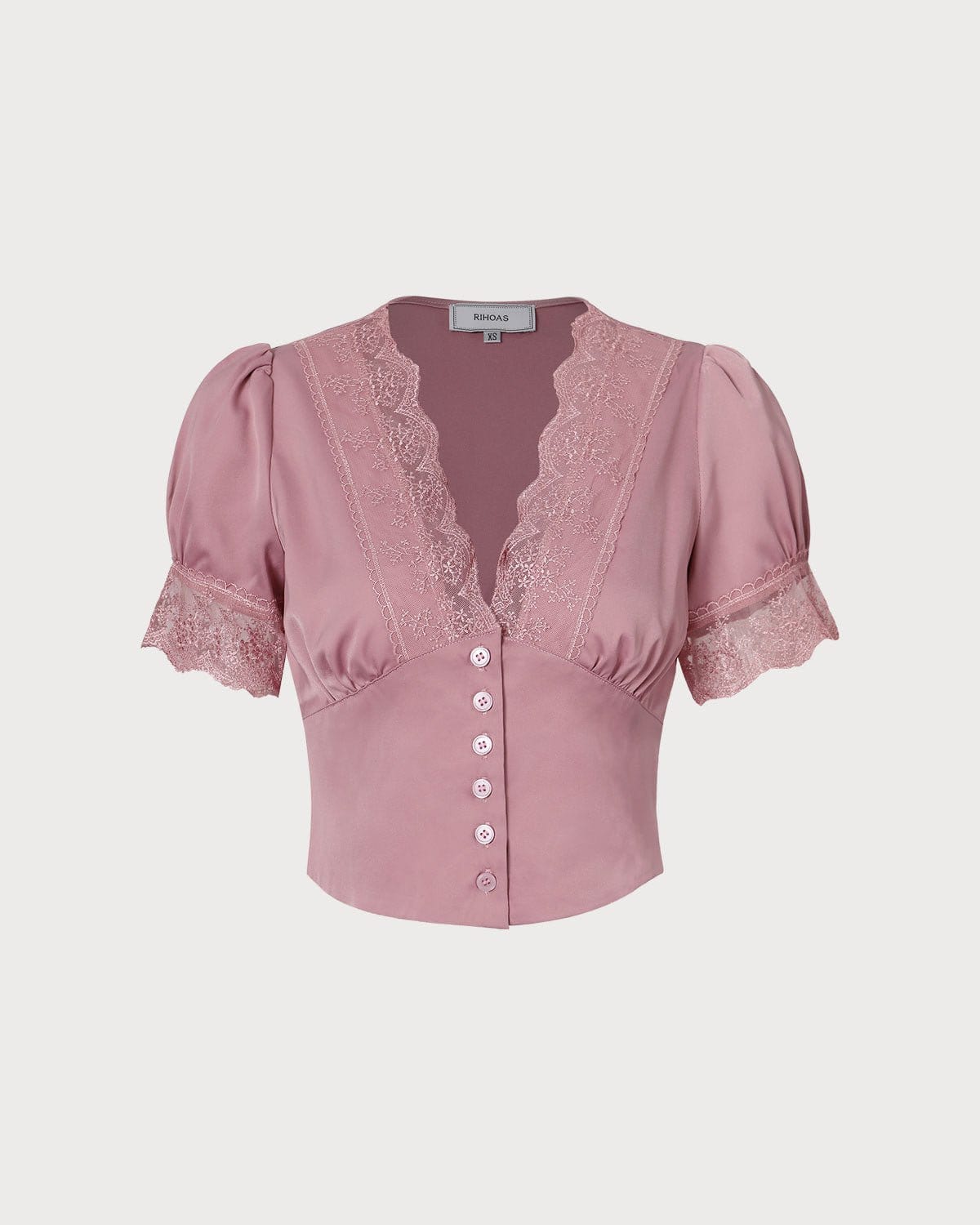 Crop Top in Lace and Satin Viscose
