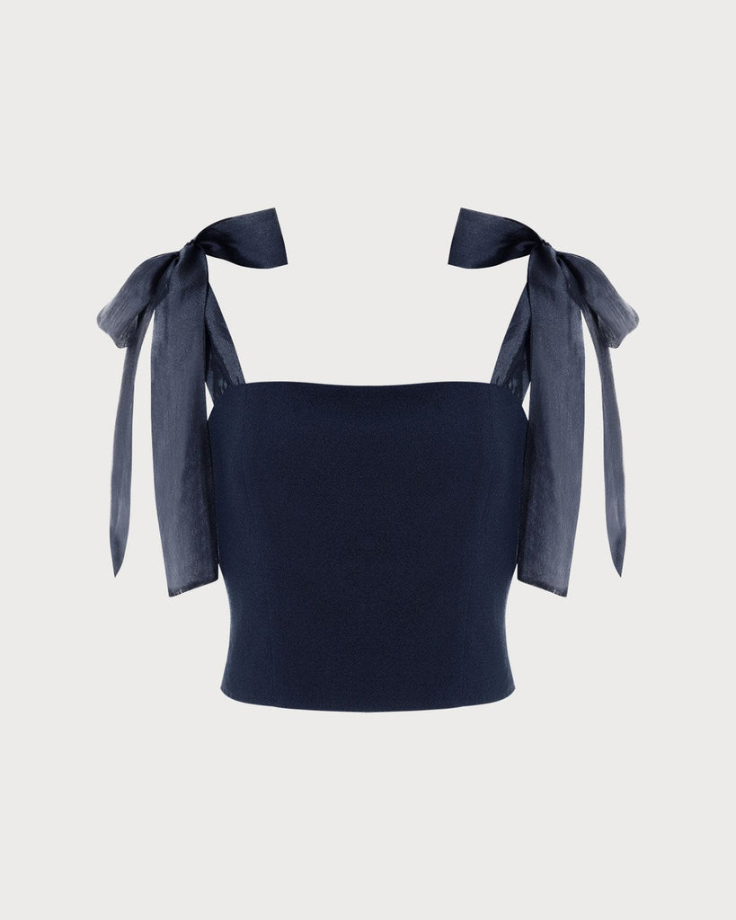 The Tie Strap Solid Cami Top - RIHOAS