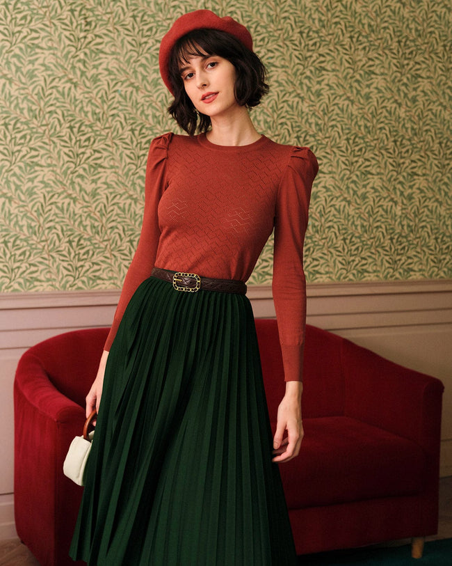 Very green pleated clearance skirt