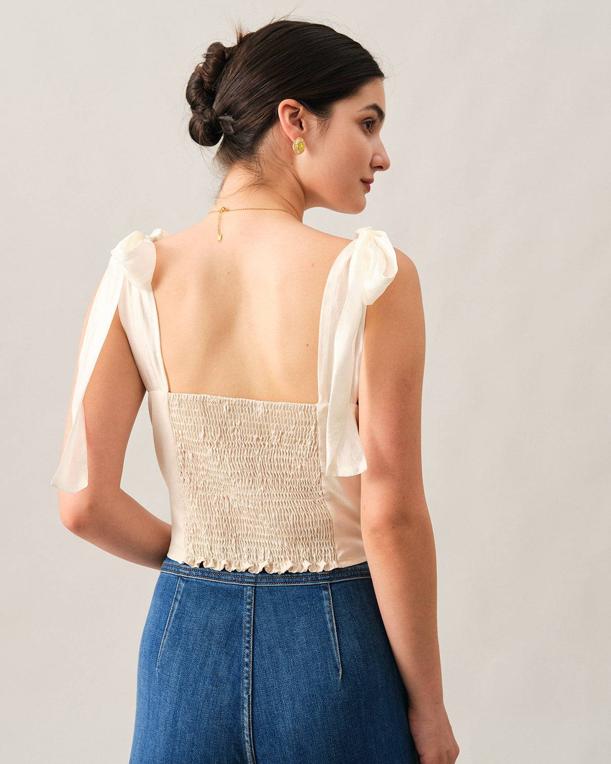 Buy Another Sunday Embroidered Cami Top With Tie Strap In from