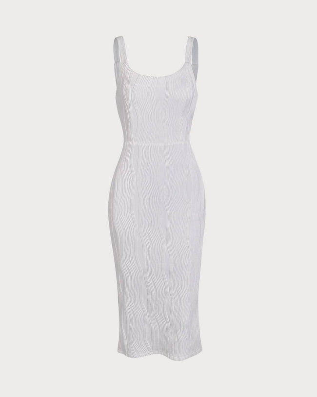 White backless hotsell midi dress