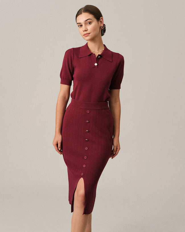 Bodycon button outlet skirt