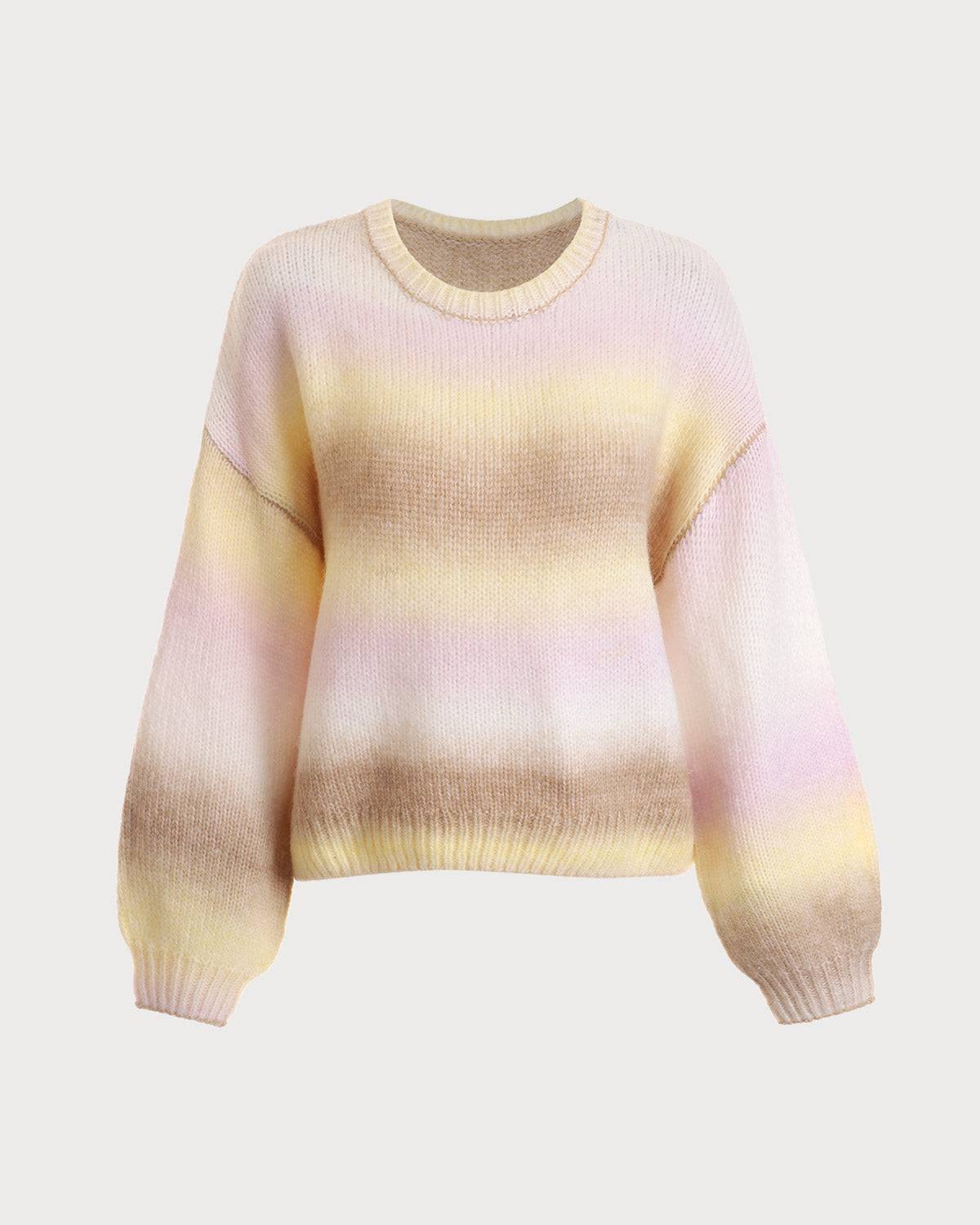 The Ombre Print Lantern Sleeve Sweater