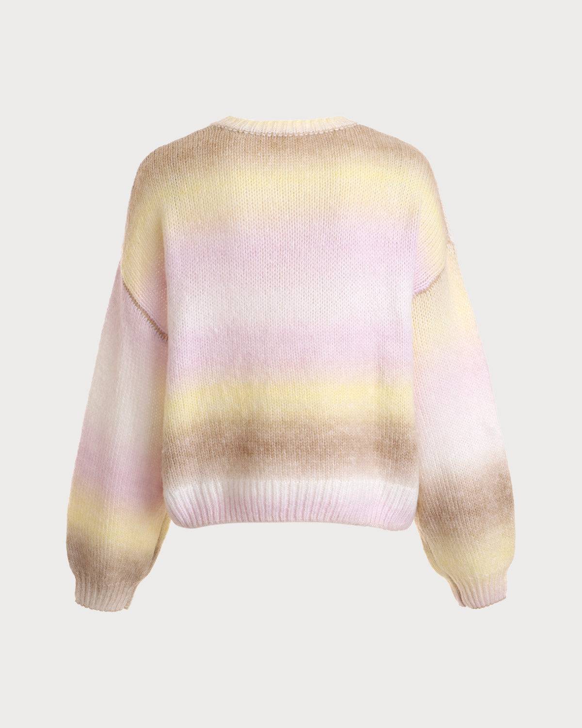 The Ombre Print Lantern Sleeve Sweater