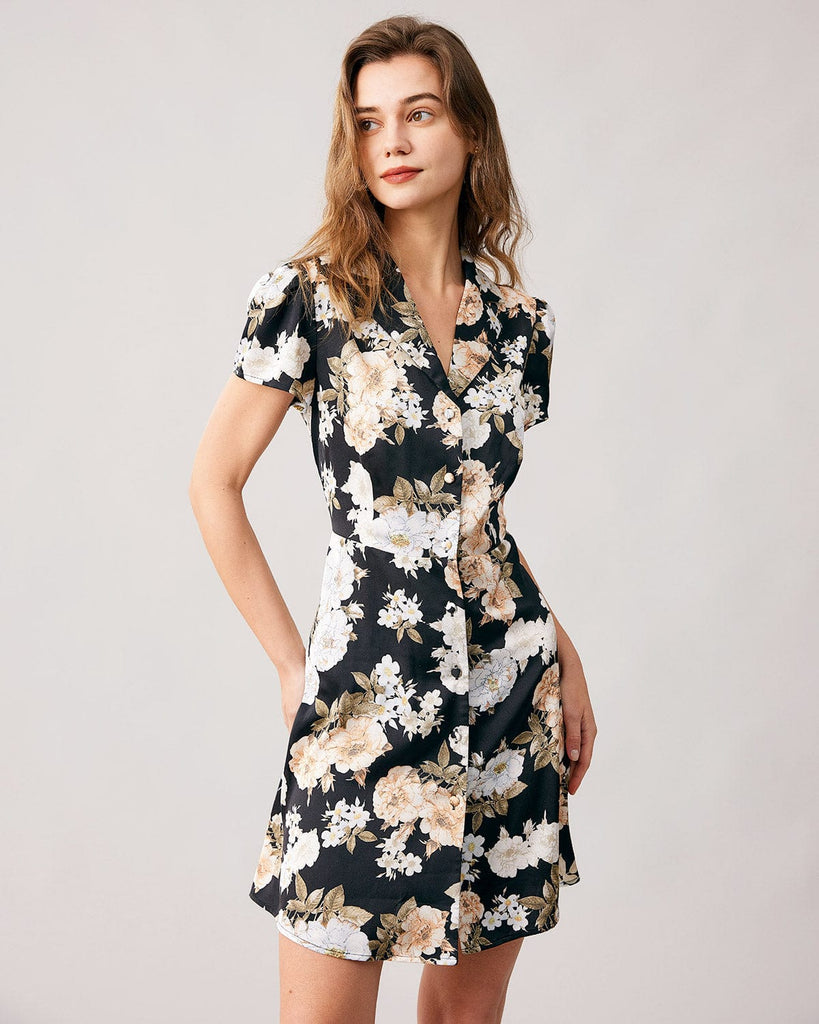 Mini Ruffles Wrap Dress Floral Print – likemary