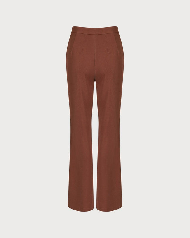 Intense red high waisted pleated stretch Trousers