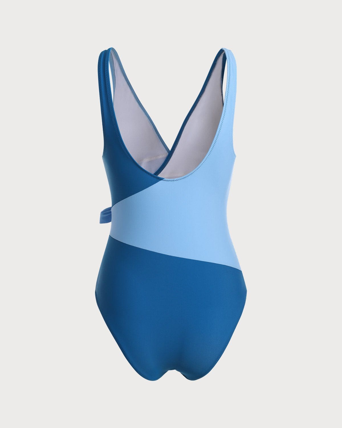 The Color Block Wrap One Piece Swimsuit & Reviews - Blue - One