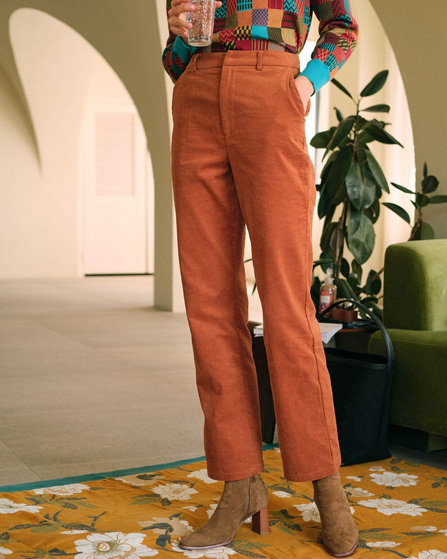 Women High Rise Corduroy Pants with Pockets Straight Leg Button Zip Fly  Comfortable Fall Casual Pants