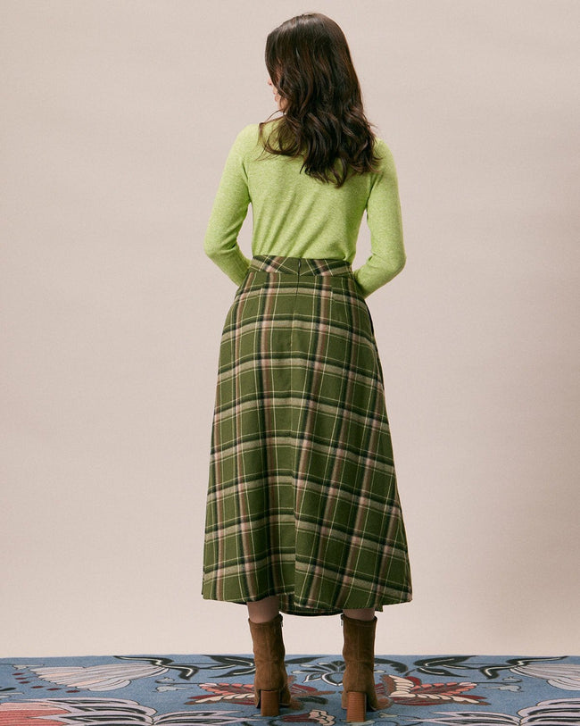 Lovely Green Plaid Skirt - All Bottoms