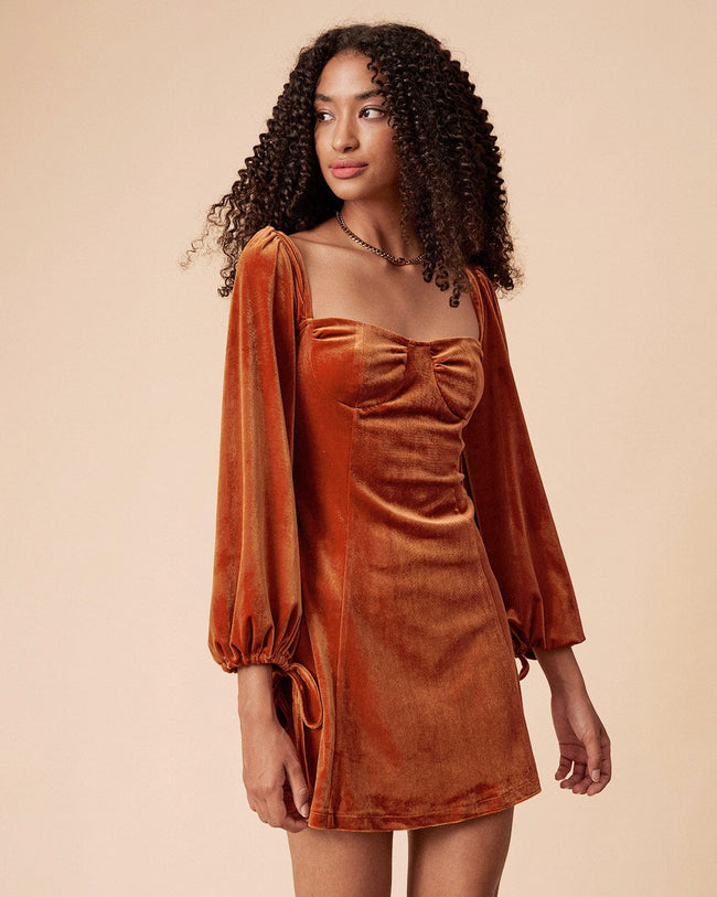 Rihoas Women's Long Sleeve Velvet Bodycon Midi Dress