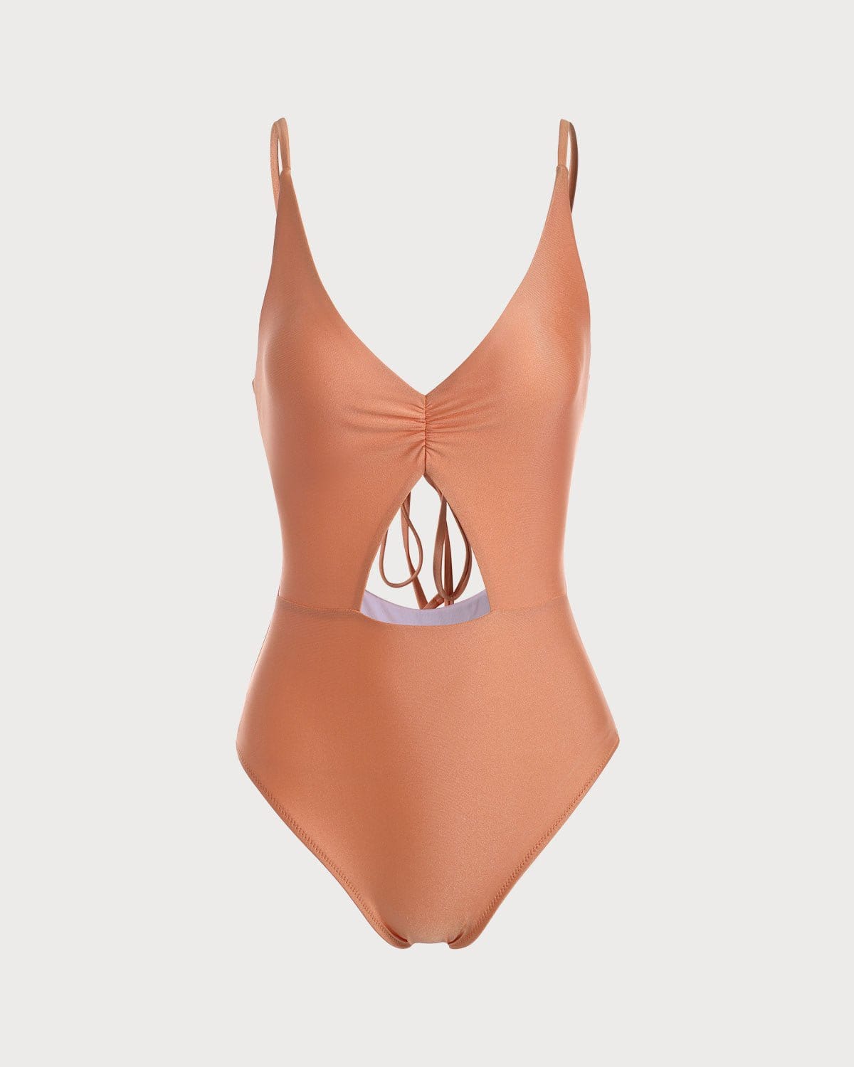 The Orange V Neck Cutout One-Piece Swimsuit