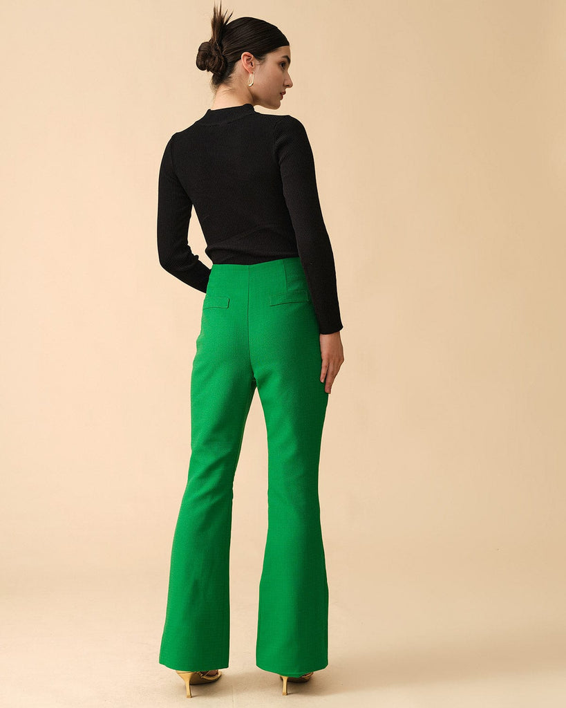 Zali Flare Pants - Emerald Green – Thats So Fetch US