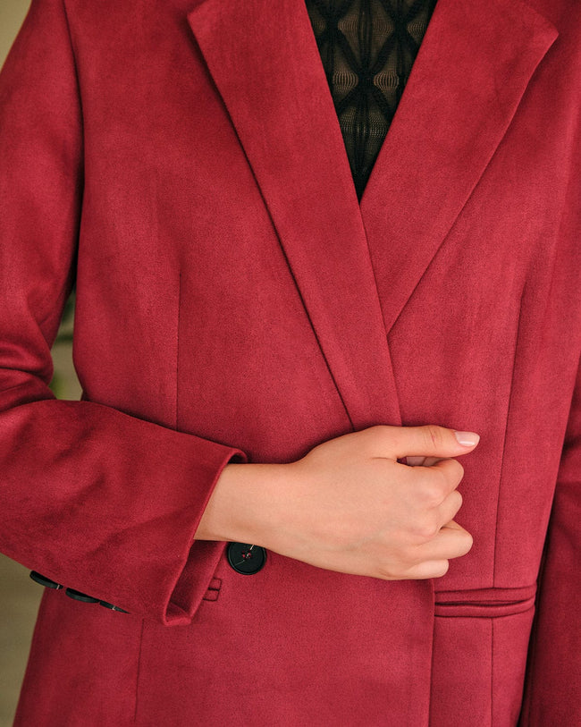 Red discount suede blazer