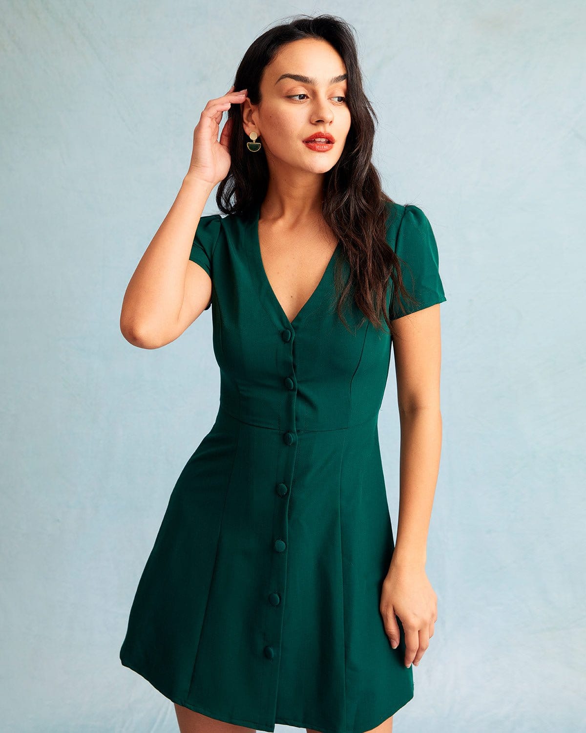 Deep v neck shirt dress on sale